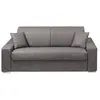 Vente-Unique Canapé 3 places convertible express en tissu EMIR - Gris - Couchage à lattes larges 140 cm - Matelas 18 cm