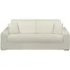 VENTE-UNIQUE Canapé 4 places convertible express en simili EMIR - Blanc - Couchage à lattes larges 160 cm - Matelas 14 cm