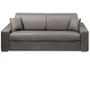 Vente-Unique Canapé 4 places convertible express en tissu EMIR - Gris - Couchage à lattes larges 160 cm - Matelas 18 cm