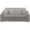 Vente-Unique Canapé 3 places convertible express en simili EMIR - Gris - Couchage à lattes larges 140 cm - Matelas 14 cm