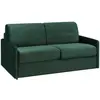 Vente-Unique Canapé 3 places convertible express en velours vert sapin - Couchage à lattes larges 140 cm - matelas 18 cm CALIFE