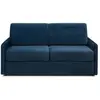 Vente-Unique Canapé 3 places convertible express en velours bleu nuit - Couchage à lattes larges 140 cm - Matelas 14 cm CALIFE