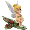 Enesco Figurine De Collection Fée Clochette Assise Sur Du Houx