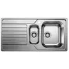 BLANCO évier 1 bac et demi + égouttoir BLANCODINAS 6 S 1328104 (évier sur la droite - Acier Inox)