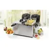 N/C FRITEUSE ELECTRIQUE 3500 W DOUBLE CUVE EMAILLEE AMOVIBLE CAPACITE : 2 x 3 l