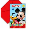 Amscan Disney Lot de 6 Cartes d'invitation Mickey Mouse Club House avec enveloppes 47103 Multicolore