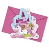 Globos Europe Cartes invitations Licorne - Marque - Modèle - Rose - Enfant - Fille