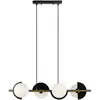 Viokef Suspension Darcy, noir/bronze, à 4 lampes