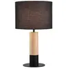 Viokef Lampe de table Carroll, bois clair/noir, hauteur 43 cm, tissu