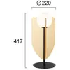 Viokef Lampe de table Fedora, hauteur 42 cm, couleur or, métal/verre