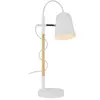 Viokef Lampe à poser Eddie en acier et bois, blanche