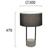 Viokef Lampe à poser Allegro avec abat-jour tissu, grise