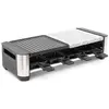 Raclette Grill & Plancha FRITEL RSG 3280 - noir inox - 49,5 x 22,5 x 12,2 cm - raclette, plancha et gourmet - plaque réversible - 8 poêlons et