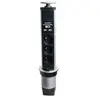 Perel Bloc Escamotable - Non spécifié - 3 Prises - 2 Ports USB - Noir - Intérieur