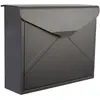 Boîte aux lettres - Perel - Verona - Acier noir mat - 115 x 380 x 290 mm - Murale