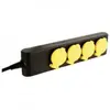 Perel Electricity bloc multiprise - 4 prises - ip44 - câble de 1. 5 m - noir