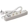 Perel Prise Schuko 3 voies avec 2 ports USB Gris et blanc
