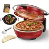 AIRMSEN Four à pizza 2 en 1 avec plateau grill - 1500W Fenêtre verre D...