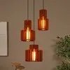 Lucide Suspension feutrine 3 lumières terre cuite