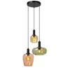 Suspension Ilona en verre colorés 3 lampes IP20 3 x E27 120W H.174cm Lucide