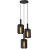 Lucide Suspension textile Rafal, Ø 30 cm, gris, angulaire, à 3 lampes