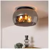 Lucide 45101/40/65 Plafonnier, Verre, 120 W, Fumé, Noir