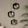 Lucide Suspension Medine, gris fumé, Ø 46 cm, verre, à 3 lampes
