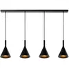 Lucide Suspension Gipsy. noir, plâtre, 120 cm, à 4 lampes