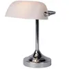 Lucide Lampe de bureau métal et verre blanc chrome H30cm
