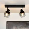 Lucide Spot pour plafond Bjorn à 2 lampes, noir/gris fumé