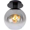 Lucide Plafonnier Marius, abat-jour verre, noir, 1 lampe