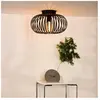 Lucide Plafonnier en forme de cage Manuela, Ø 40 cm, noir