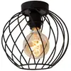 Lucide Plafonnier Danza, abat-jour cage, Ø 25 cm, noir