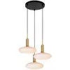 Lucide Suspension Singala, Ø 30 cm, verre, 3 lampes, opale, E27