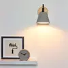 Lucide Applique Possio avec abat-jour en béton et bois