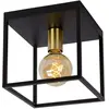 Lucide 00124/01/30 Plafonnier, Métal, E27, 40 W, Noir, Or Mat