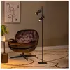Lucide Lampadaire Clubs tête pivotante, noire