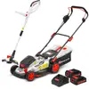 Tondeuse et coupe bordures rechargeables 20V max + 2 batteries - Elem ...