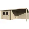 Abri jardin bois "Eden" avec extension  18.02 m²  6.05 x 2.98 x 2.09 m  28 mm