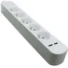 CHACON Bloc multiprise 5x16A avec USB - 1,5m - Blanc/Gris