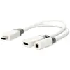 Nedis Adaptateur USB-C vers USB-C/Jack 3.5 mm (M/F) - 0.10 m - Blanc