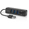 Nedis USB 2.0 Hub 3 Ports USB-A + Lecteur carte (micro)SD