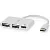 Hub USB - NEDIS - CCGB64785WT01 - 3 Ports - USB-C et USB 2.0 - Blanc