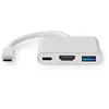 Nedis Hub USB-C - Blanc - 10 cm