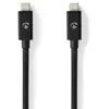 Nedis Ccgb66040bk10 Câble Usb 4.0 Gen 3x2 Usb-c M-usb-c M 8k@ 40 Gbps Nickelé 1 M 240w 60hz