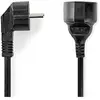 Nedis Rallonge électrique coudée noire - 5 mètres