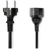 Nedis Rallonge électrique droite noire - 2 mètres