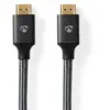 Nedis Câble Ultra Haute Vitesse Hdmi 8k@60hz 48 Gbps 3.00 M Rond Gris Métal