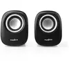 NEDIS Haut-Parleur PC 2 0, 12 W, Prise de 3,5 mm, Noir/argenté.