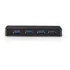 Nedis UHUBU3420BK - Concentrateur (hub) - 4 x SuperSpeed USB 3.0 - de bureau